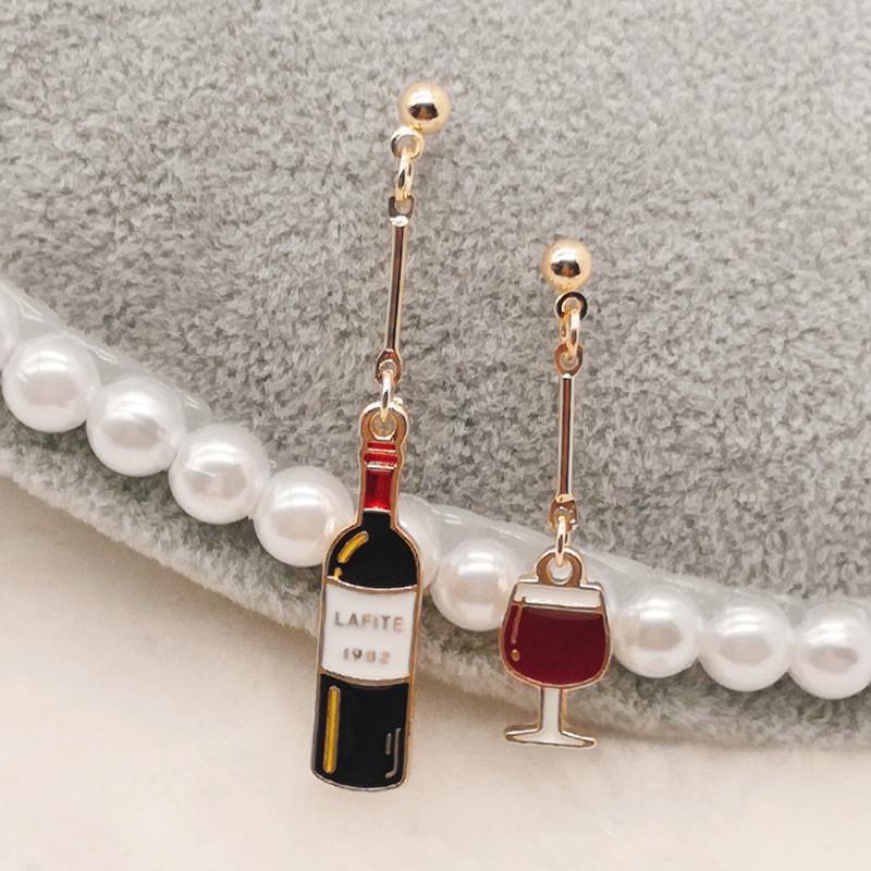 Enamel Wine Glass Earrings Red Wine Earrings Mini Food Earrings A Gift For Wine Lovers