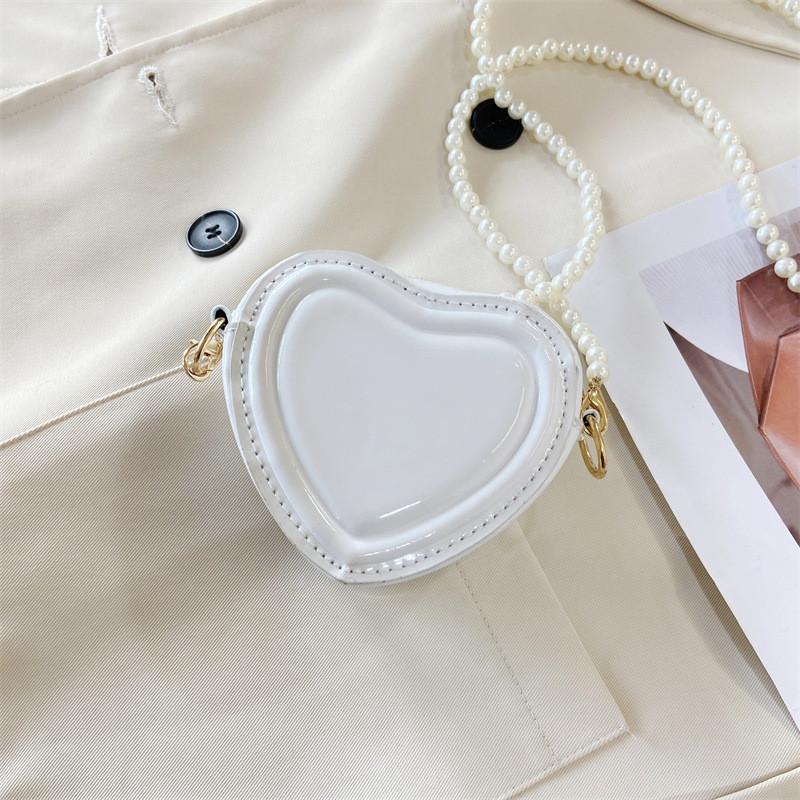 2024 Neue Mode Herzförmige Mini-Tasche Für Damen Stilvolle Perlen Schulter Crossbody-Tasche