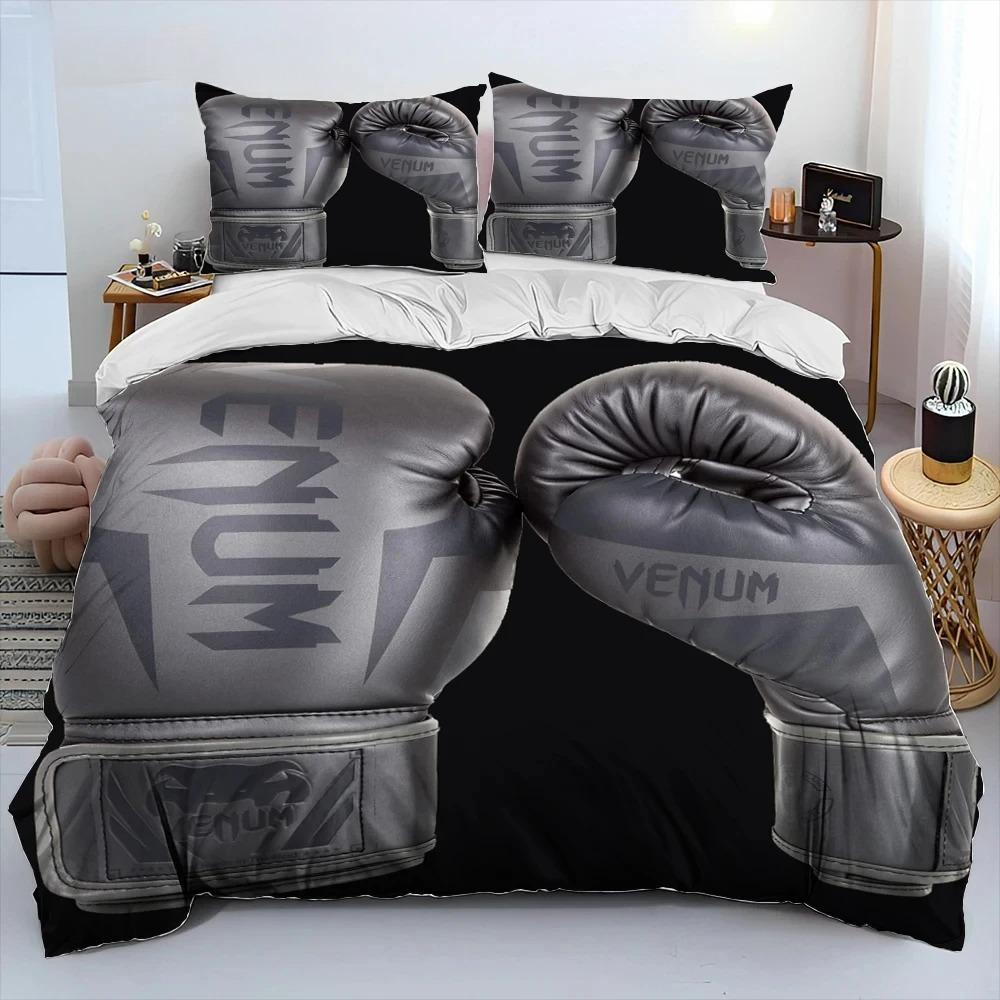 3D boxerské rukavice, boxerská bojová paplónová súprava, obliečka na perinu, obliečka na vankúš, posteľná súprava veľkosti King a Queen pre dospelých