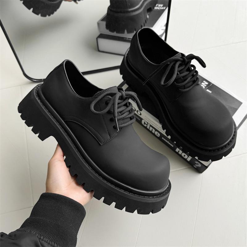 Derby shoes 2024 new Mickey big head shoes business casual platform round head leather shoes 5740-J