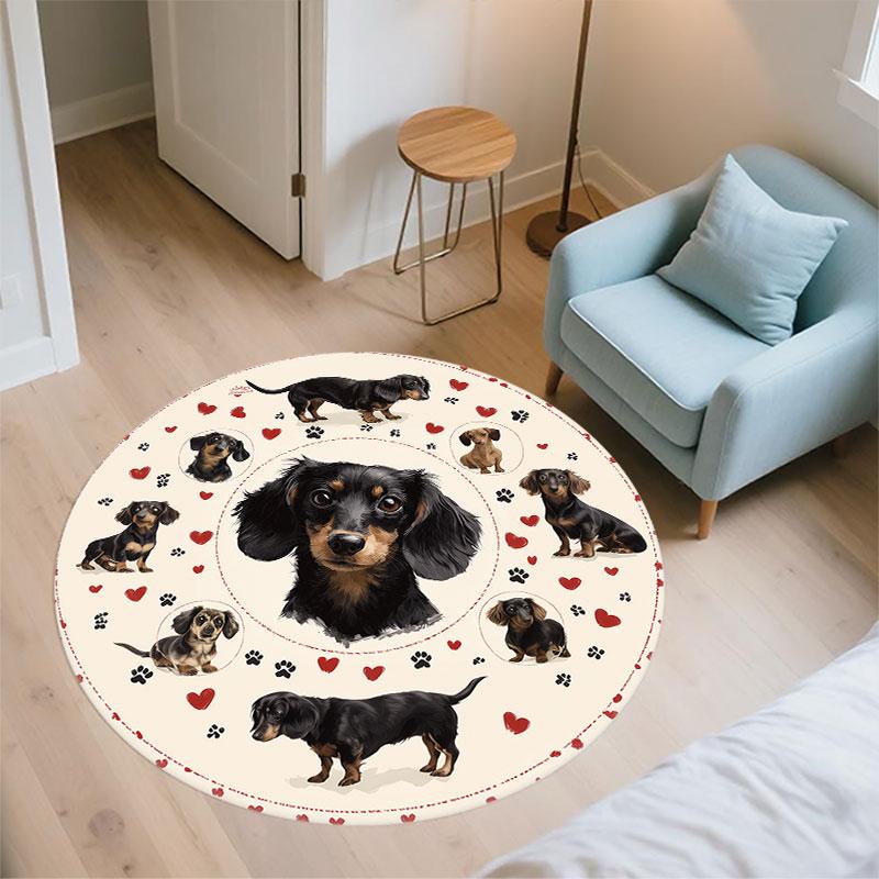 Cartoon Rabbits Pattern Round rug,Carpet Rug for Living Room Bedroom Playroom ,Non-slip Floor Mat,Holiday Gifts and Birthday Gifts.