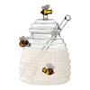 Transparent Honey Pots with Dipper and Lid Honeycomb Tank Kitchen Honey Bottle for For Wedding Party Office Kitchen Home
