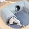 Non-Slip Bottom Cat Tunnel Bed 1pc 3-in-1 Warm Nest Play Mat Home Pet Kennel For Small Medium Cats Dogs Rabbits Pet Supplies