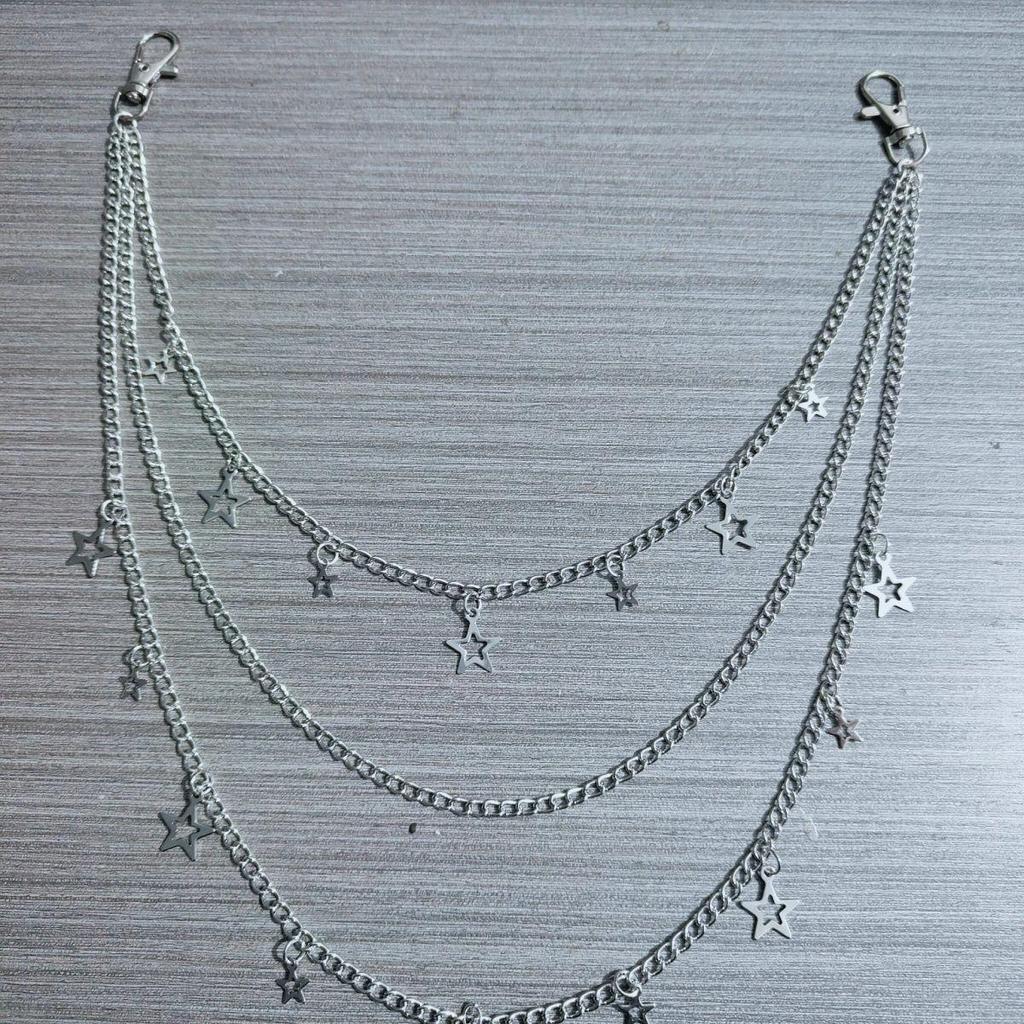 Versatile Hip Hop Pentagram Pendant Waist Chain - Trendy Unisex Jeans Accessory
