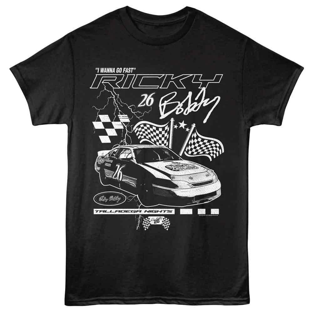 Talladega Nights - Lightning And Flags - American Classics - Black Adult Short S XXXXL