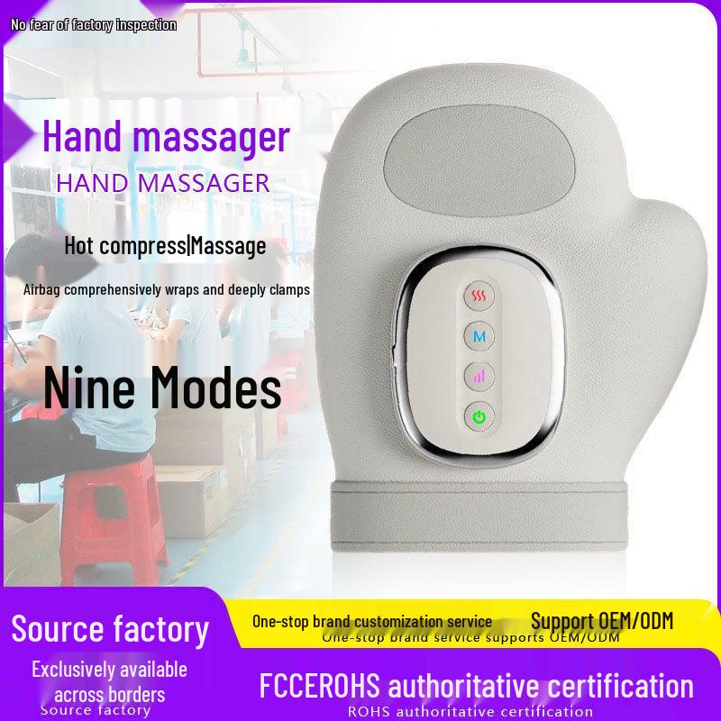 Electric Hand Massager with Constant Heat, Air Pressure & Human-Like Kneading