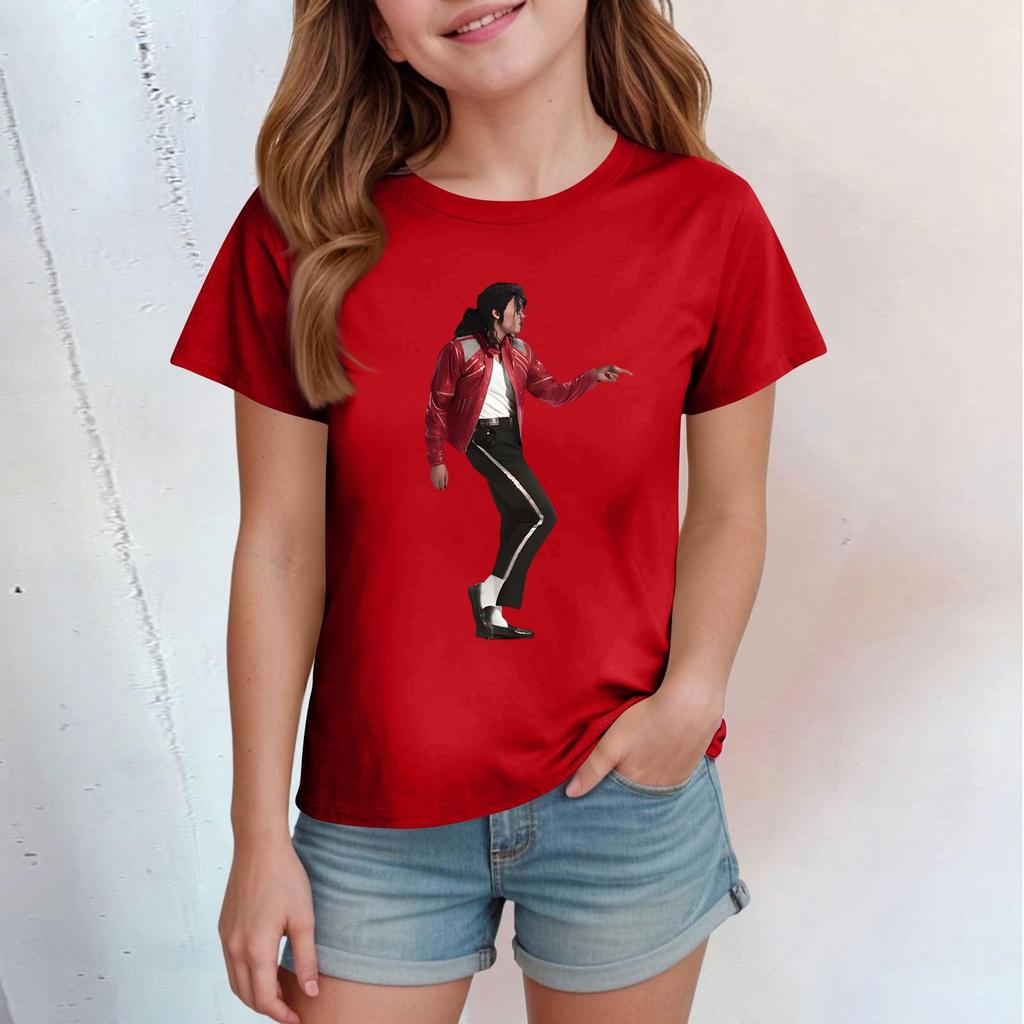 Kinder Print Rundhals Kurzarm Freizeit T-Shirt