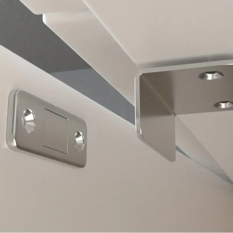 2 Pack Alloy Magnetic Door Catches Latch- Invisible Strong Adhesion, Drill-Free Mount, Seamless Release - Ideal for Cabinets, Wardrobes, Sliding Doors
