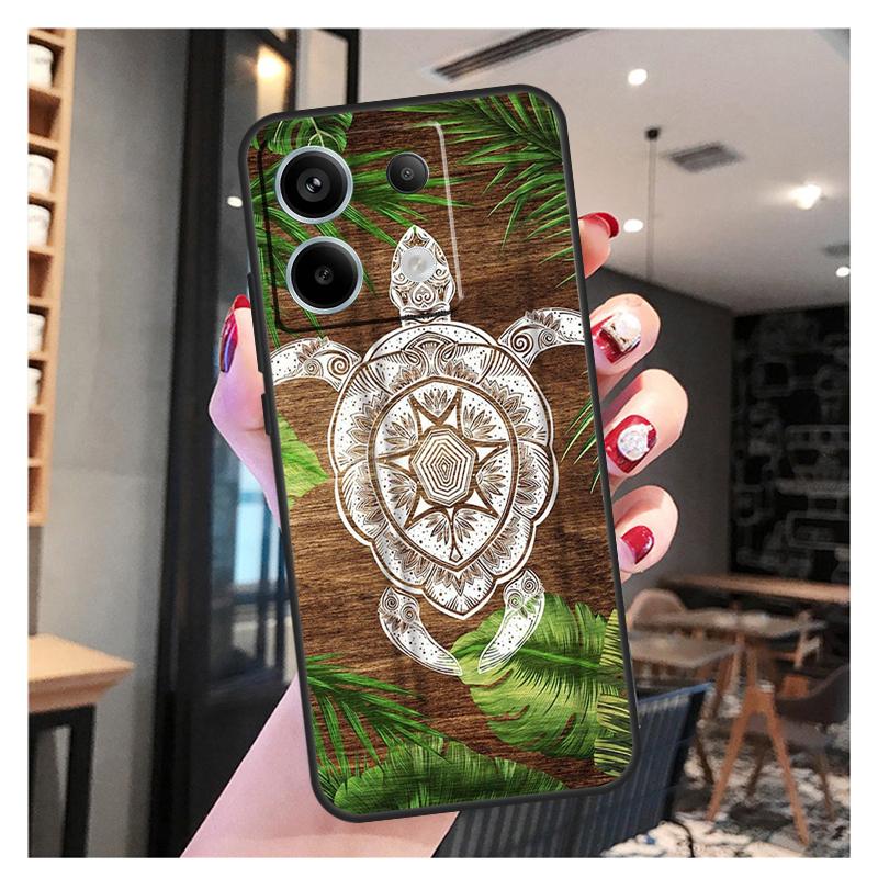 Turtle Wood Pattern Case For Xiaomi Redmi Note 11 9 10 12 13 Pro Plus 12S 11S 10S 9S Redmi 12 10C 12C 13C Cover