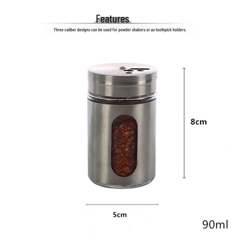 Stainless Steel Glass Seasoning Jar & Bottle Sets
