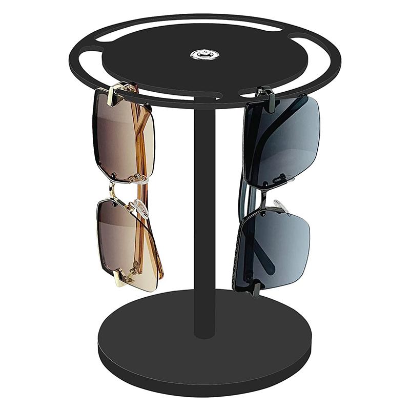 

Акриловый органайзер для солнцезащитных очков, стойка для очков с вращающимся на 360 градусов держателем для очков чёрный