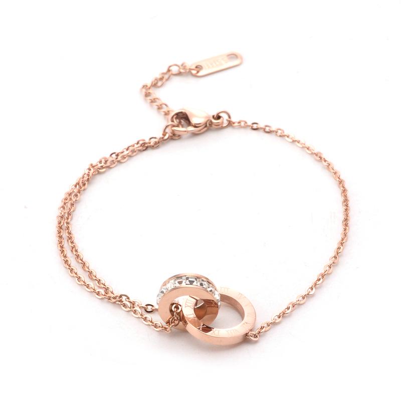 18K Rose Gold Plated Korean Style Titanium Steel Jewelry