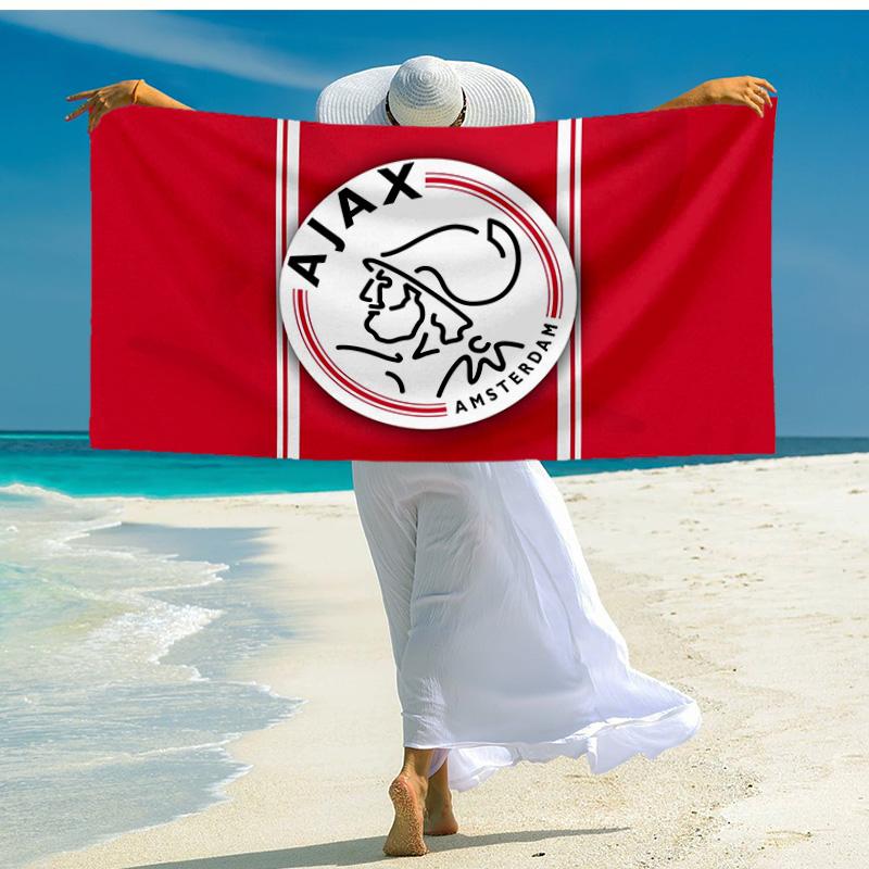 1 Stück Ajax Amsterdam Wappen Strandtuch - Weiche, Saugfähige Mikrofaser, Leicht, Ideal für den Strand, Partys, Reisen, Camping Fan-Geschenke