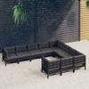 Day and Night - Day and Night Garden Furniture 10 Pieces with Black Pine Wood Cushions