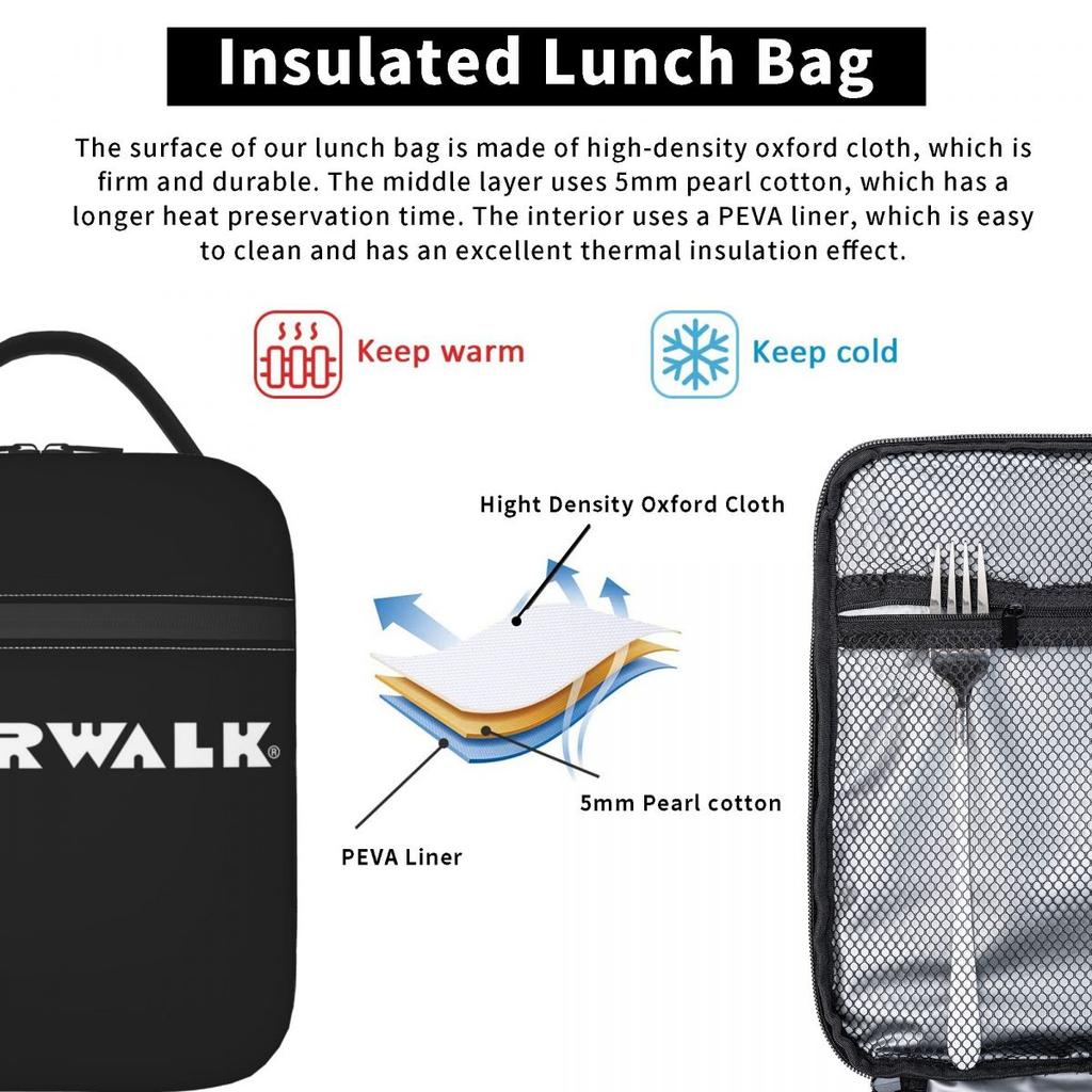 Airwalk Logo Insulated Lunch Bag for Women Children Leakproof Food Boxes Thermal Lunch Box Tote