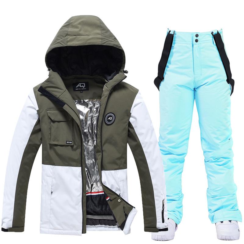 New ski suit, snowboard and double board men's and women's winter outdoor warm thickened ski suit set