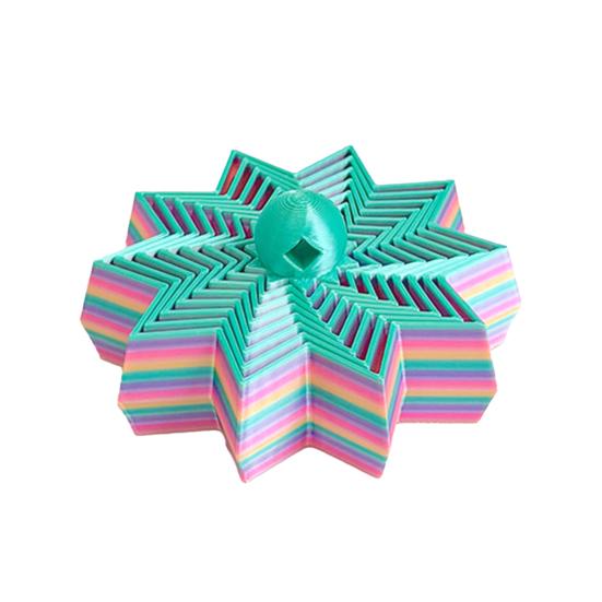 Expanded Sensory Fidget Star Whirling Spiral Star Fidget Toy Spinning Tower Flexible Star with Handle for Stress Anxiety Relief Home Office Desk Toy