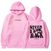NEVER LOOK BACK Men and Women Fashionable Autumn Winter Fleece Streetwear Tops
