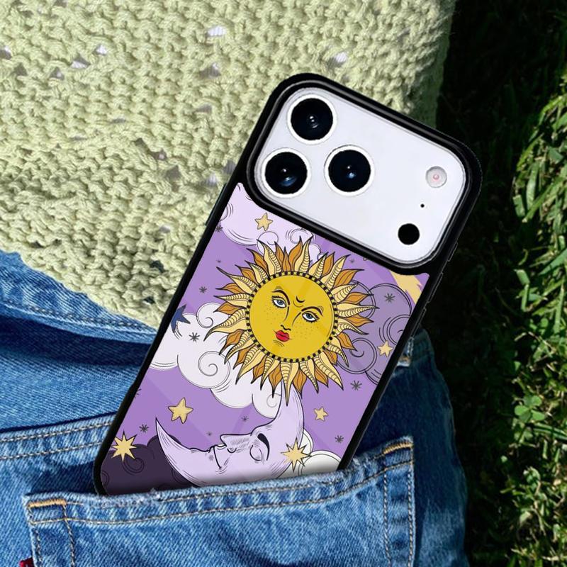 Lustige Sonne Mond Handyhülle Hülle Kompatibel mit für IPhone 17air 16e 15 14 13 12 11Pro Max 17 Air