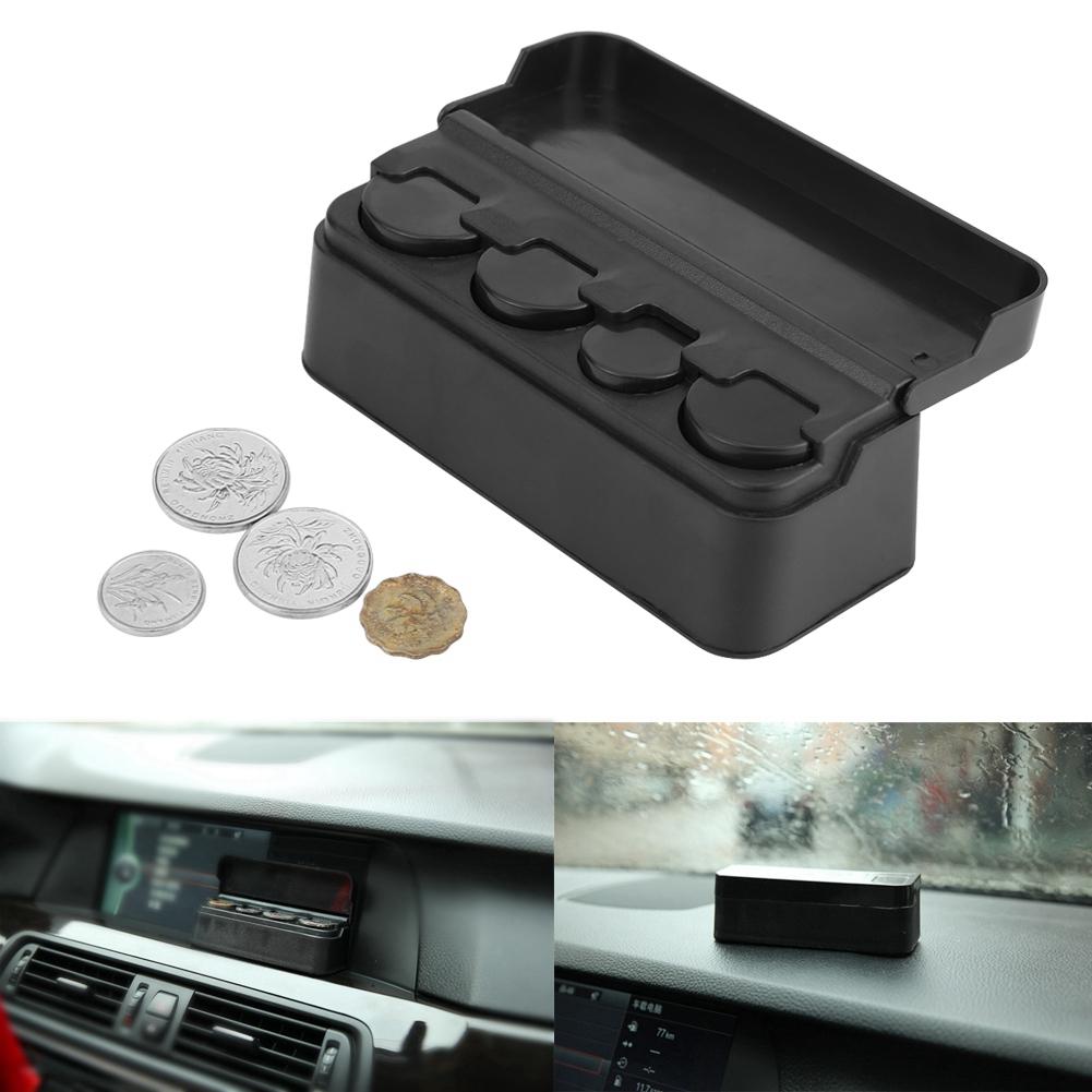 Universelles Auto Innenraum Plastik Münzfach Aufbewahrungsbox Halter Wechselgeldbehälter Organizer Schwarz