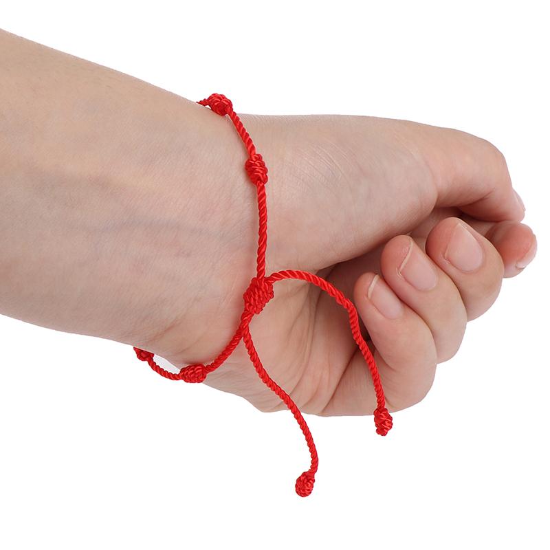 Bracciale Portafortuna Occhio Di Cristallo Blu Con Filo Rosso, Regolabile, In Confezione Regalo