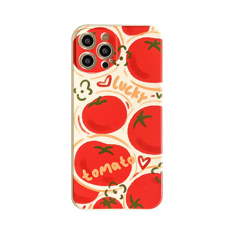 Tomato Attack iPhone 15 Pro Max Soft Silicone Case, Anti-fall, for 14 Pro, 13 Mini.