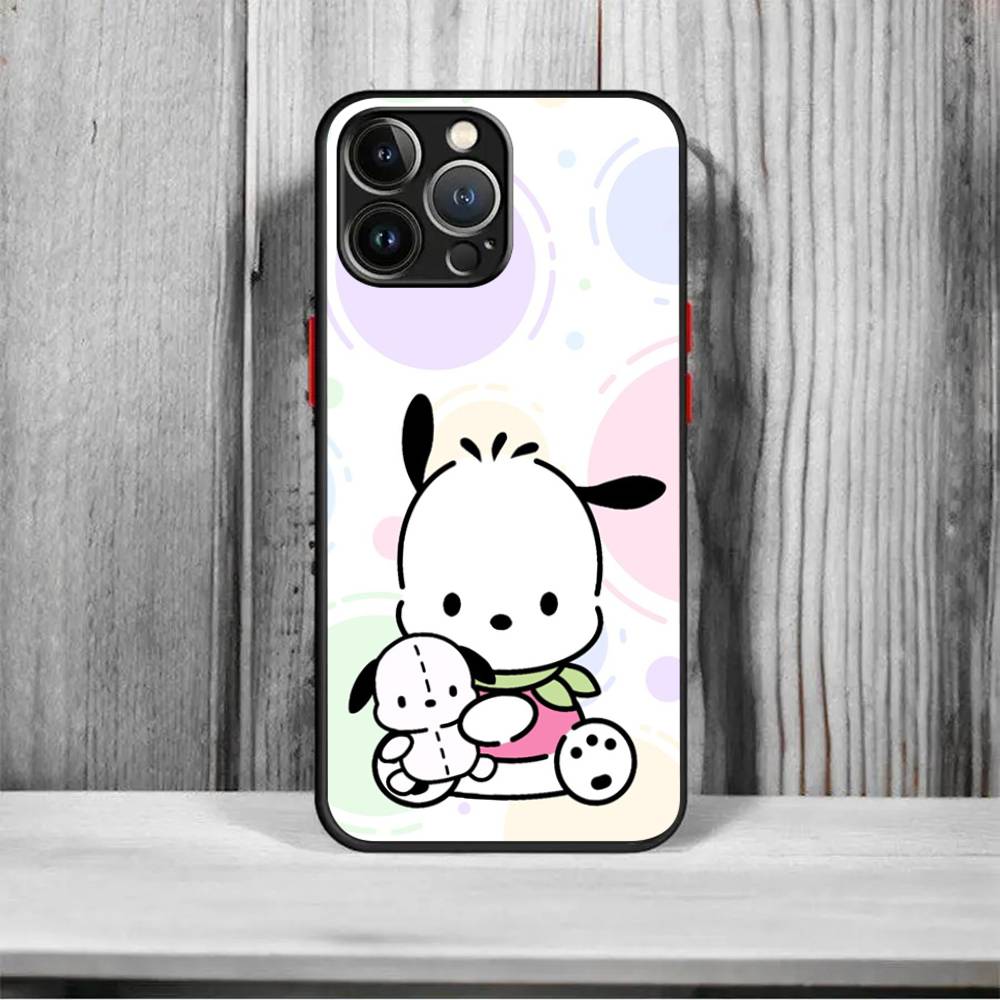 Cute Cartoon P-pochacco For iPhone 16 15 14 11 12 13 Mini Pro Max X XR XS Phone Case shockproof frosted
