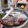 6 Pcs 304 Stainless Steel Gold Steak Knife Sharp Rainbow Knives Restaurant Black Steak Knives In Dinnerware Set