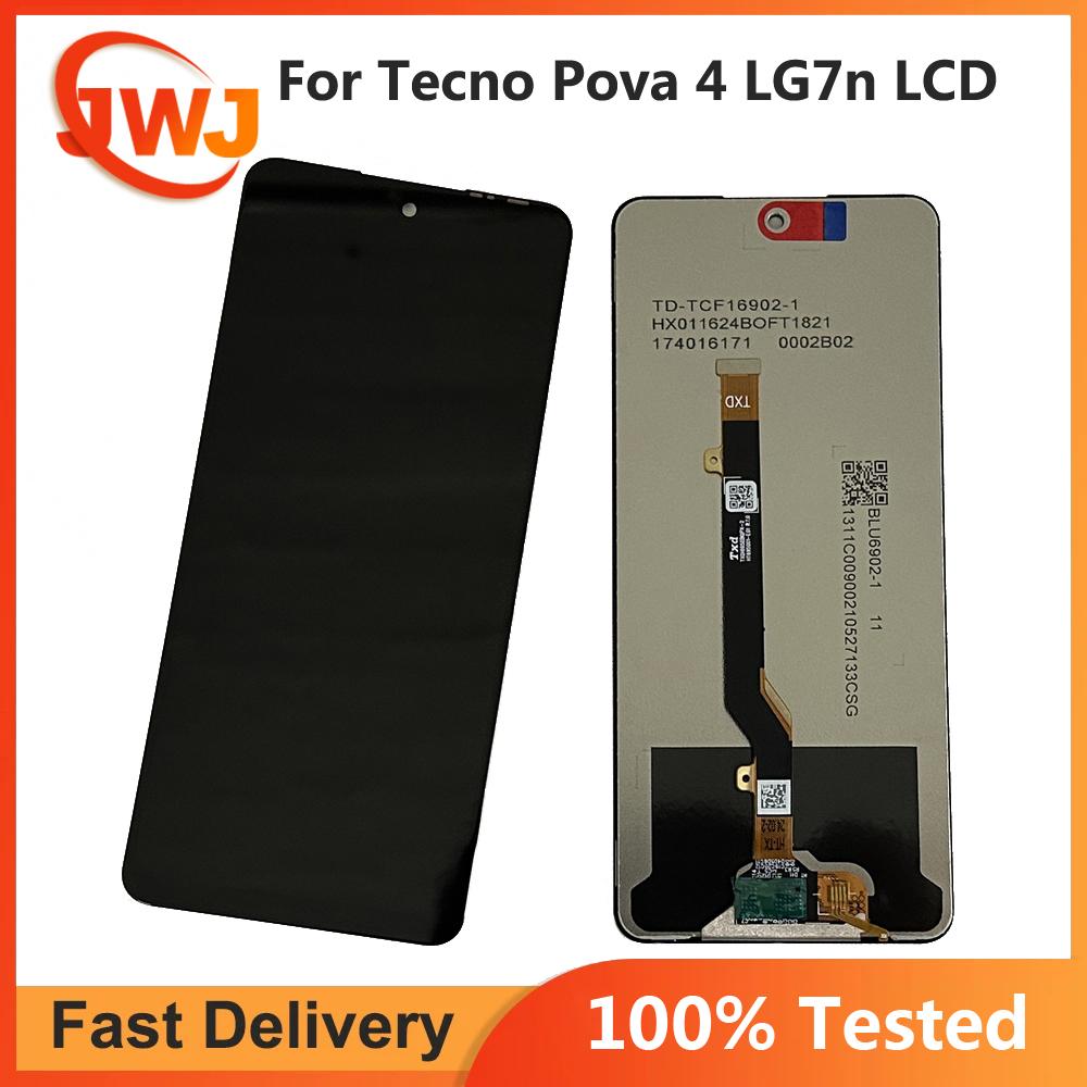 

LCD Screen and Digitizer Full Assembly for Tecno Pova 4 LG7n
