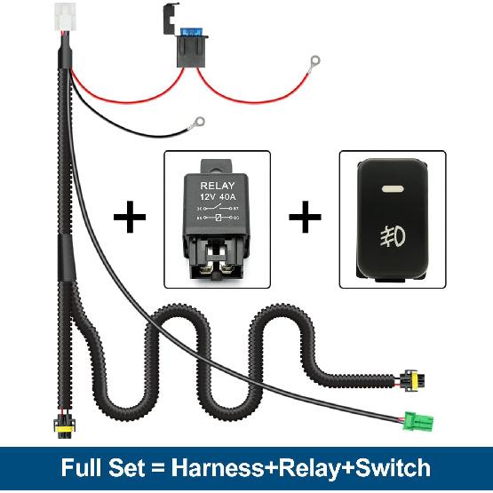

H11 H8 Fog Light Wiring Harness for 2007-2012 Honda Civic 2009-2014 A cura TL TSX w/OEM Style ON/Off Switch Kit & 40A 4-Pin Relay Fog Lamps Socket