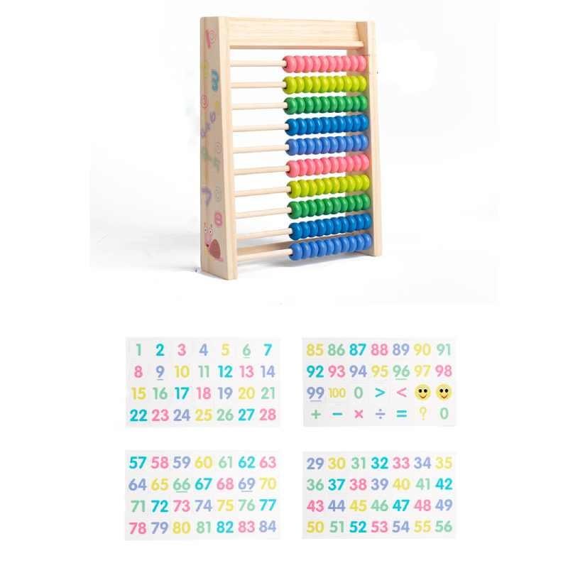 

Wooden Learning Math Tool For Kids With Ten Level Counting Arithmetic Activities