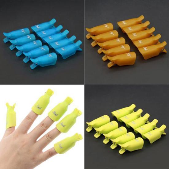 10Pcs Plastic Nail Art Soak Off Cap Clips UV Gel Polish Remover Manicure Tool