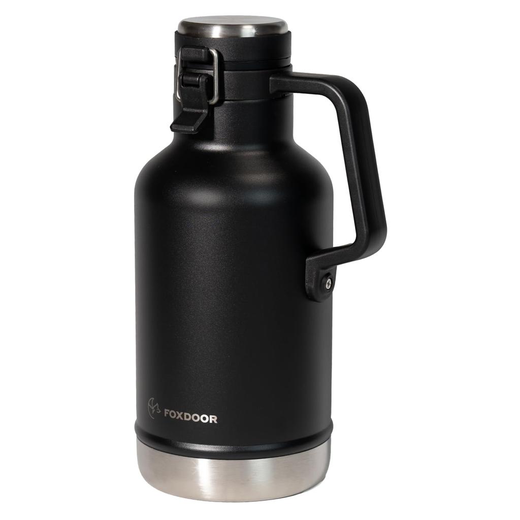 FOXDOOR Ice Water Large Ice Cold Compatible with Carbonated Stainless Steel Jug, Non-melting Bottle, Growler, Carbonated, 1.9L, Capacity, Container,