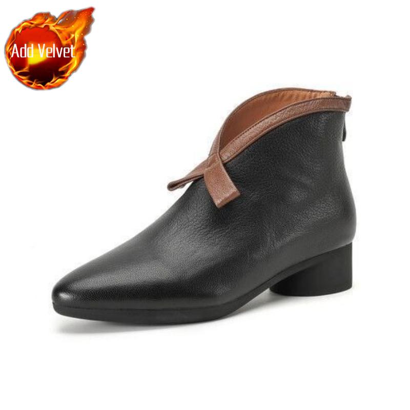 Fashion Woman Short Shoes Chunky Heel Soft Lightweight On Offer Booties Pu Autumn Large Size Warm Chic and Elegant Ankle Boots for Women