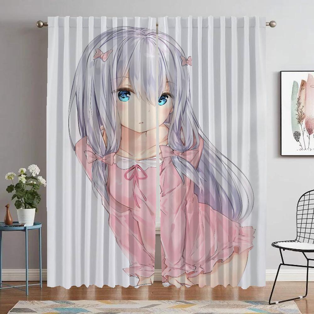 Eromanga Sensei Kitchen Curtains for Camera Elegant Room Curtains 2 Pieces Blackout Curtain Shades Halloween Decoration Living