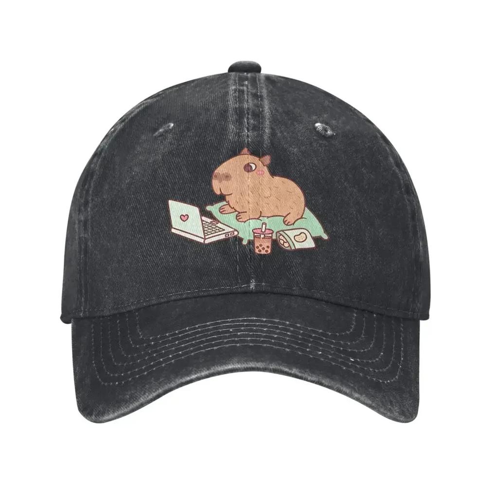 Cute Capybara Animal Men Women Baseball Cap Distressed Washed Hats Cap Classic Outdoor Workouts Gift Snapback Hat