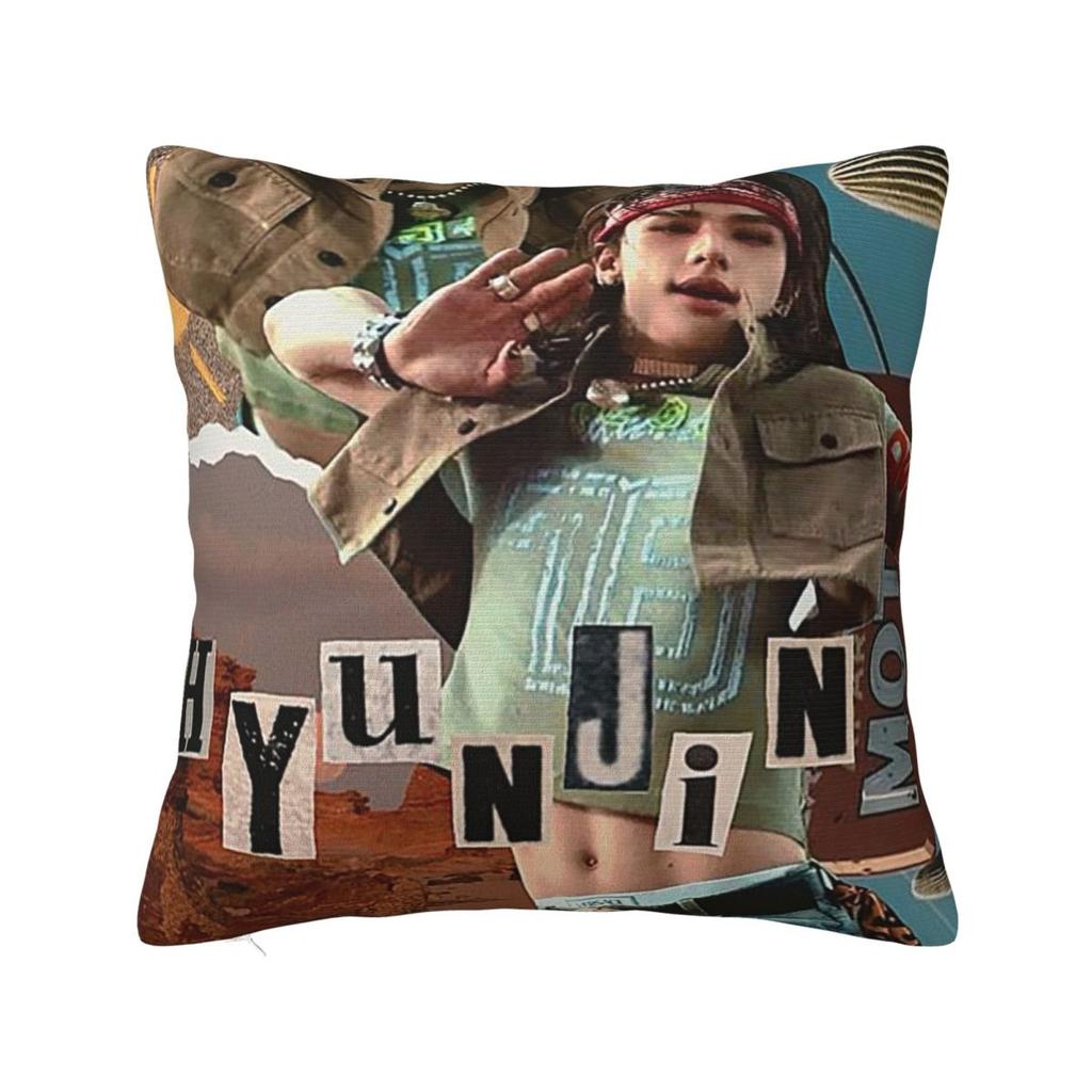 Hyunjin Collage Square Pillowcase Cushion Cover Pillow Case Throw Pillow Cover for Home Sofa Living Room