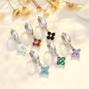 Four-leaf Clover Geometric Earrings Elegant Multi-colored Zircon Earrings