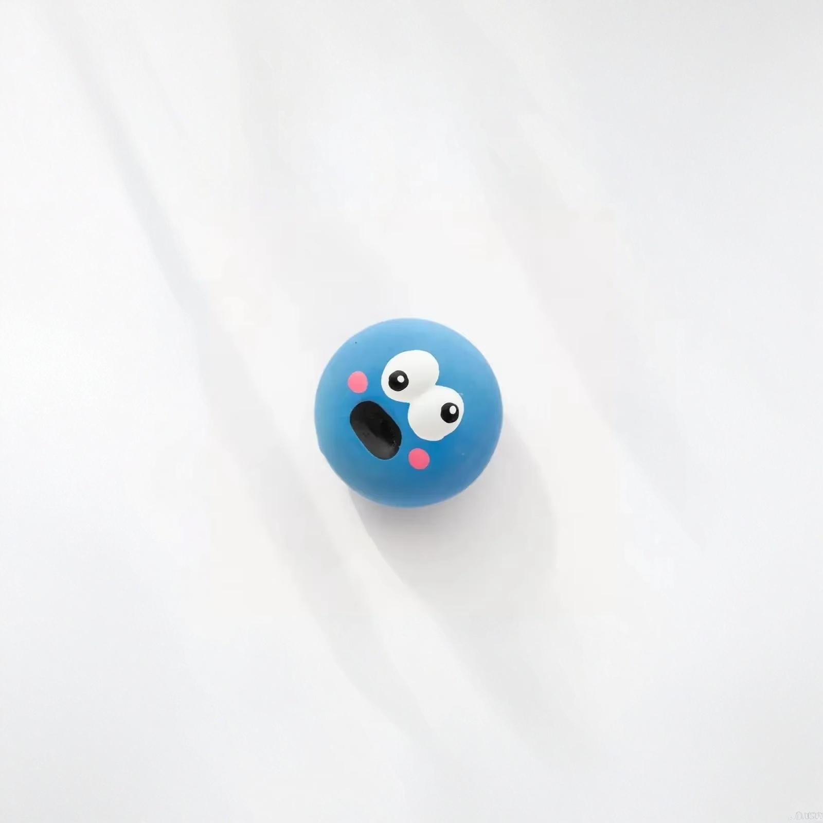 Pet Dog Latex Squeaky Toy Cartoon Big Eye Teeth Cleaning Chew Toy синий