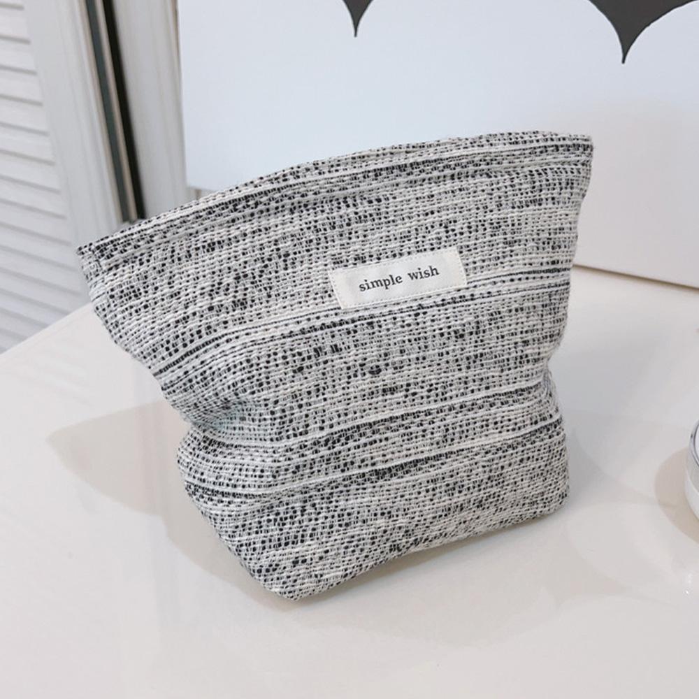 Makeup Bag Purse Zipper Cosmetic Pouch Large Travel Canvas Organizer Bag,Size: S