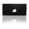 Muzhilun Women's Long Wallet with Large Capacity, Coin Purse, Fashionable Metal Buttons, Genuine Leather, Large Capacity, Card Pockets, Bifold
