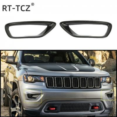 Pokrywa lampy przeciwmgielnej przedniej Ramka ozdobna lampy Do Jeep Grand Cherokee 2018+ Włókno węglowe