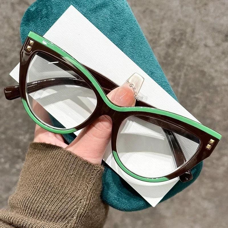 Men's Women's New Cat's Eye Frame Presbyopia Glasses Ultra-light Reading Glasses Deluxe Oversized Frames Far-sighted Glasses