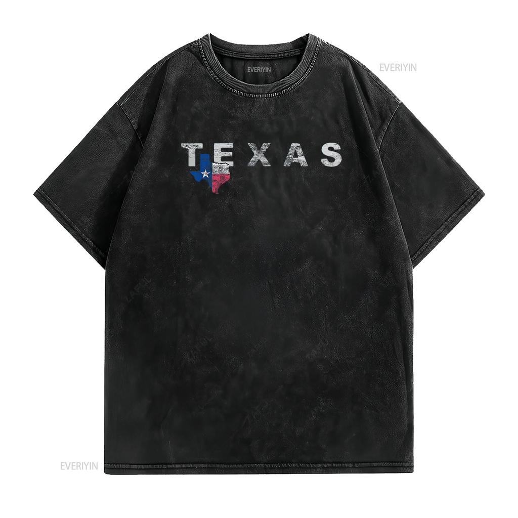 Texan s Texas T Shirt For Tx Black Medium vintage Washed Comfortable Versatile designer clothes Top For Everyday Wear Unisex