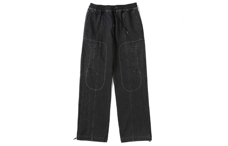 Li Ning Jeans Men s Denim Gray Moderate Straight Fit Pants AJER001-2 XXL