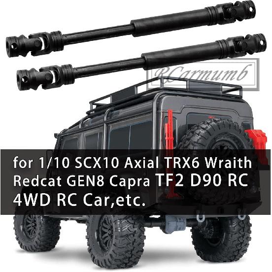 RC Drive Shaft Universal Upgrades for 1/10 Axial SCX10 II Redcat D90 Gen7/Pro RC4WD GEN8 SCX10 2, Rcarmumb 2pcs RC Crawler Driveshaft,Harden Steel