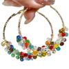 Hand-wound colored crystal pearl earrings women's fashion niche exaggerated design earrings personalized dopamine earrings