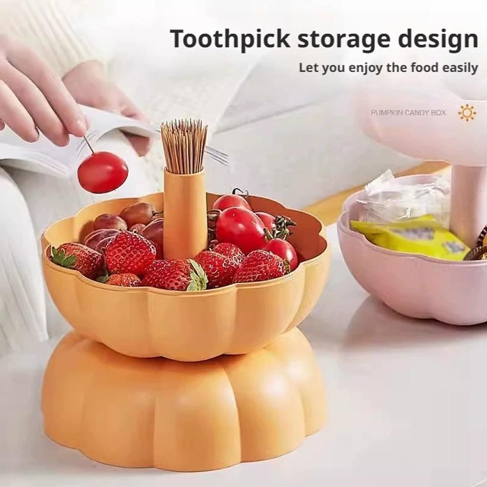 Cute Pumpkins Snack Box Detachable Double Layer Large Capacity Food Grade Nutsweets Candy Fruits Nuts Snacks For Home Festive