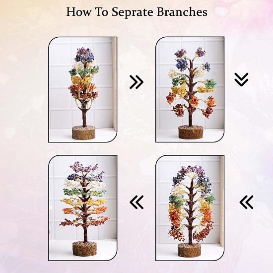 Seven Chakra Tree  for Home Decoration Crystal Tree for Positivity Goodluck GemstoneStone Tree for Living Room,Decor Gift