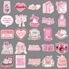 50 Pink Waterproof Reading & Journaling Stickers - Sweet INS Style Decorative Stationery